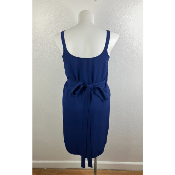 Everlane Japanese Goweave Tank Wrap Dress Size 14 Blue Wedding Minimalist - Picture 4 of 8